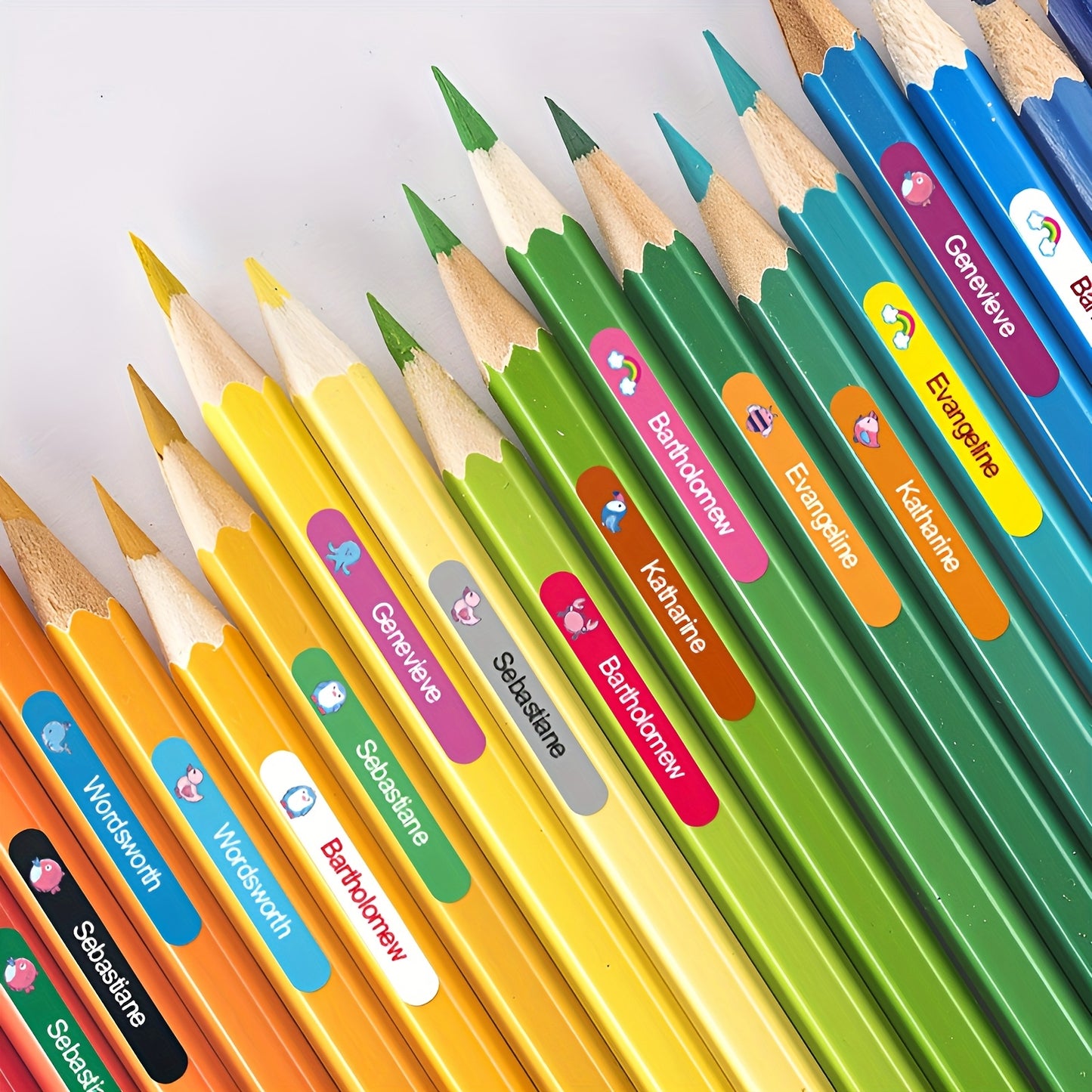 Colour Buddy Pencil Name stickers (60 pieces)